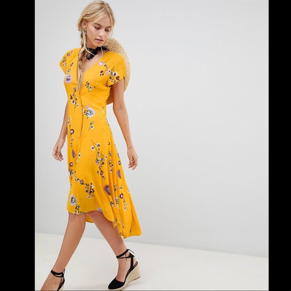 Free People NWT Lost In You Floral Midi Dress L - Picture 3 of 8